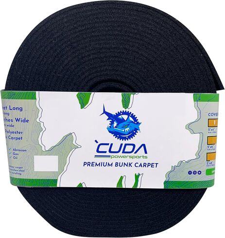 سجادة Cuda Boat بطابقين بعرض 30.48 سم × 9.5أقدام، سجادة ممتازة لمقطورات القوارب وألواح بطابقين وأجزاء إكسسوارات أغطية رفع سوداء مقاومة للماء من الدرجة البحرية in Saudi Arabia