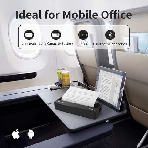Rongta Portable-Printer Inkless for Travel, 300 DPI Small Wireless Bluetooth Thermal Printer for Home Use, Compatible with Android,iOS & Laptop,Support 8.5" X 11" US Letter&Legal A4 in Kuwait