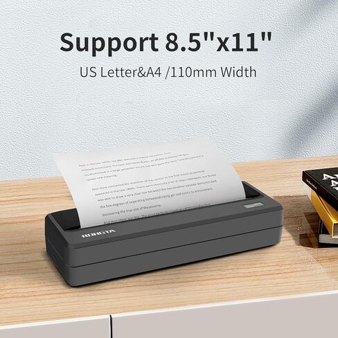 Rongta Portable-Printer Inkless for Travel, 300 DPI Small Wireless Bluetooth Thermal Printer for Home Use, Compatible with Android,iOS & Laptop,Support 8.5" X 11" US Letter&Legal A4 in Kuwait