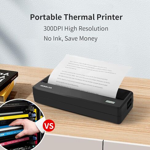 Rongta Portable-Printer Inkless for Travel, 300 DPI Small Wireless Bluetooth Thermal Printer for Home Use, Compatible with Android,iOS & Laptop,Support 8.5" X 11" US Letter&Legal A4 in Kuwait