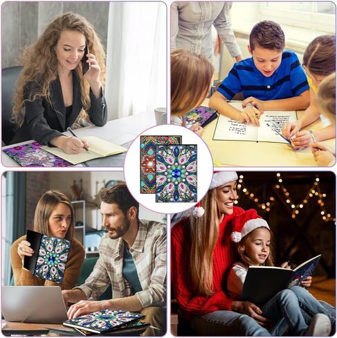Auauy 2 Diamond Art Notebook ، A5 Animal Blank Notebook Craft Kits للأطفال الذين تتراوح أعمارهم بين 6-8-9-10 ، هدايا أعياد الميلاد لـ 5 7 11 12 سنة ، فتيات ، فني الدائرات الفنية مجموعة الفنون ومجموعات الحرف اليدوية للأطفال in Saudi Arabia
