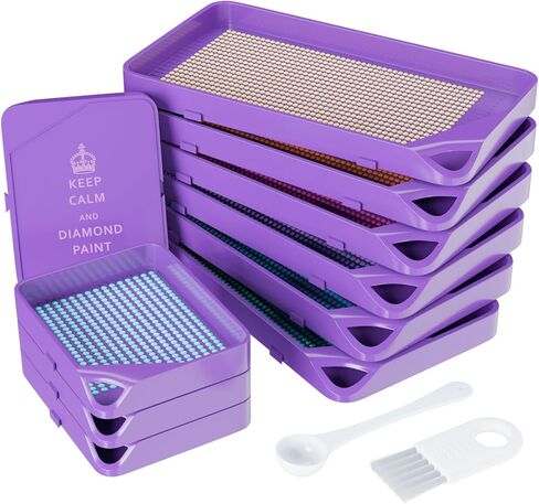 ARTDOT 10-Piece Interlocking Diamond Art Trays Kits for Adults, Stackable Diamond Painting Accessories and Tools in Kuwait