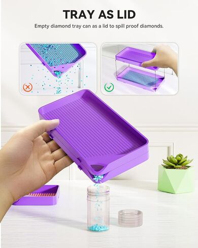 ARTDOT 10-Piece Interlocking Diamond Art Trays Kits for Adults, Stackable Diamond Painting Accessories and Tools in Kuwait