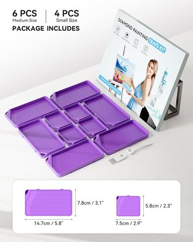 ARTDOT 10-Piece Interlocking Diamond Art Trays Kits for Adults, Stackable Diamond Painting Accessories and Tools in Kuwait
