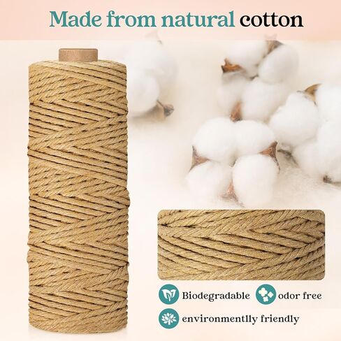 Wesnoy 12 Rolls Macrame Cord, 3 mm x 1308 Yards Natural Cotton Twine, Colored Macrame String, Colorful Cotton Rope for DIY Crafts Knitting, Artworks, Wall Hanging, Plant Hangers (Classic Color) in Kuwait