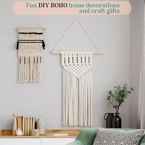 Wesnoy 12 Rolls Macrame Cord, 3 mm x 1308 Yards Natural Cotton Twine, Colored Macrame String, Colorful Cotton Rope for DIY Crafts Knitting, Artworks, Wall Hanging, Plant Hangers (Classic Color) in Kuwait