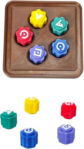 Gonggi Korean Game Stone Set,Traditional Korean Tossing Stone Game, Squid Gong Gi Game, Korean Gonggi Game Jack Stone Pebbles Set (BrownBase, 5Stone+1Base) in Saudi Arabia