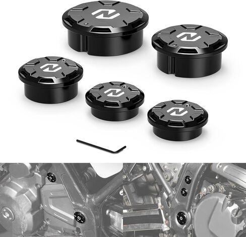 5pcs Swingarm Pivot Caps Clofs Rocker Arm Caps Aluminium Black متوافق مع Suzuki DR650S 1996-2024 ، DR650SE 1996-2024 in Kuwait