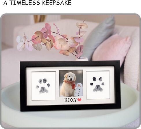 MyPawlets Paw Print Frame & Ink Pads Kit ، Kit Dog أو Cat Paw Print ، 2 لا فوضى منصات حبر للحيوانات الأليفة ، وسادة طوابع طباعة PAW للكلاب ، إطار حديدي خشبي ، إطار مخصص للحيوانات الأليفة PET PAW in Kuwait