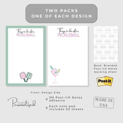 تخصيص بسيط. "أشياء يجب القيام بها بعد Pickleball" Post It Notes® Notepad. للقيام بالقائمة. مخللة المخلل ، هدايا المخلل ، حزب المخلل. in Kuwait