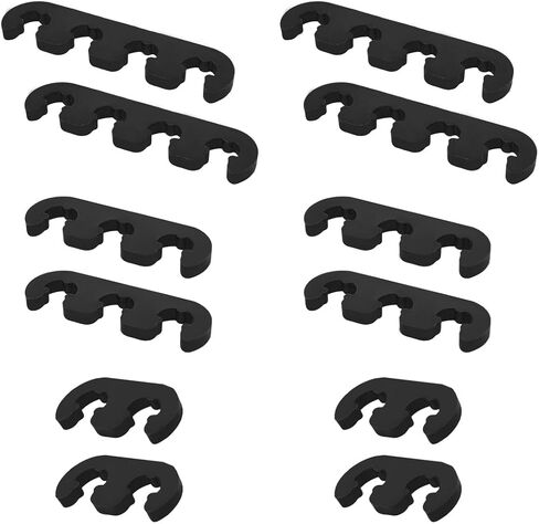 12PCS Spark Plug Wire Separator, 7mm 8mm 8.5mm 8.8mm Ignition Wire Separators Holder, Car Engine Spark Plug Wire Loom Divider Kit for Truck SUV RV, Car Accessories (Black) in Kuwait