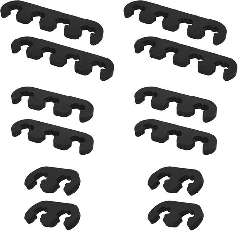 12PCS Spark Plug Wire Separator, 7mm 8mm 8.5mm 8.8mm Ignition Wire Separators Holder, Car Engine Spark Plug Wire Loom Divider Kit for Truck SUV RV, Car Accessories (Black) in Kuwait