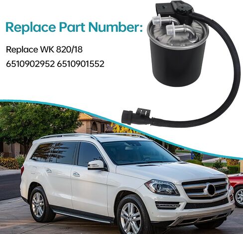 WK 820/18 Fuel Filter Compatible with Mercedes Benz GLK200 2.1L 2010-2015, Sprinter 519 CDI 3.0L 2009-2020, E250 2009-2015, Replaces 6510902952 6510901552 6510903052 in Saudi Arabia
