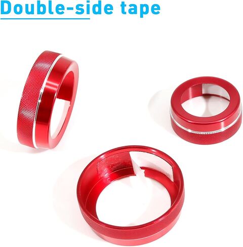 for Dodge Durango Knob Cover 2021 2022 2023 2024 2025 Air Condition Decorated Button Knob Covers AC Switch Volume Tune Controller Aluminum Alloy Trim (Red) in Kuwait