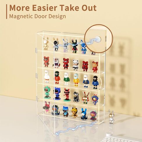 علبة عرض Niubee Acrylic ، علبة عرض واضحة لأرقام Pof Funko ، مربع خزانة عرض مقاوم للغبار على سطح المكتب للمقتنيات ، الصخور ، البلورات ، ألعاب صغيرة ، Amiibo (2 مستويات in Kuwait