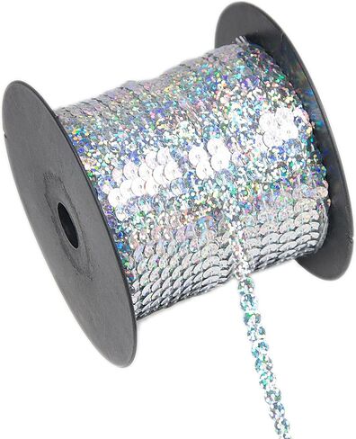 100 Yards Flat Round Sequin Trim String,6 mm Red Sequin Trim Glitter Sequin Ribbon Metallic Trim Strand for Crafts Sewing Wedding Dress Clothes Party Embellish in Saudi Arabia