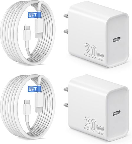 iPhone 15 Fast Charger,USB C Fast Charging iPad Pro Charger 3Pack Type C 20W USB C Wall Fast Charger for iPhone15/15 Plus/15 Pro/15 Pro Max/iPad Pro/Mini/Air/Air4/AirPods/Samsung 6FT USB C Cable in Saudi Arabia