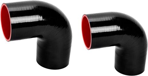 KUAFU 2.5 Inch 8PCS Universal Aluminum Intercooler Piping U-Pipe Kit & Stainless Steel T-Bolt Clamps & Coupler DIY Kit Black in Kuwait