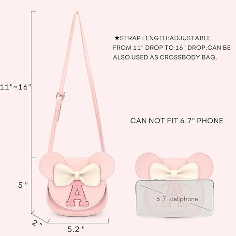 mibasies Toddler Purse for Girls - Little Kids' Gifts: Mini Mouse Ears Bow Purse (Pink) in Kuwait