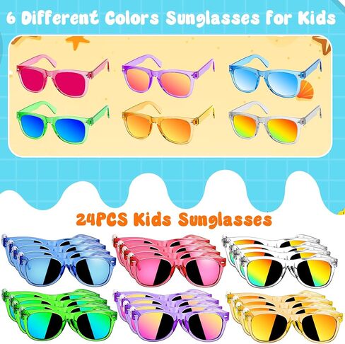 Kids Sunglasses Bulk Party Favors,24 Pack Boys Girls Sunglasses for Kids Age 3-8 with UV 400 Protection in Saudi Arabia