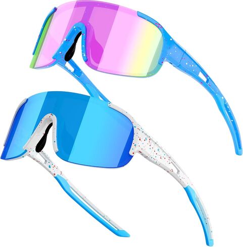 IKTOD 2Pack Youth Baseball Kids Sunglasses for 4-16 Boys Girls Softball Cycling Glasses UV400 حماية نظارات رياضية in Kuwait