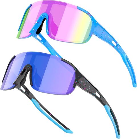 IKTOD 2Pack Youth Baseball Kids Sunglasses for 4-16 Boys Girls Softball Cycling Glasses UV400 حماية نظارات رياضية in Kuwait