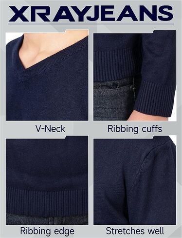 X Ray Boys School Uniform Uniform Sweater V -Neck (XS - XXL) ، Big Boys '& Little Kids Youth Long Long in Kuwait