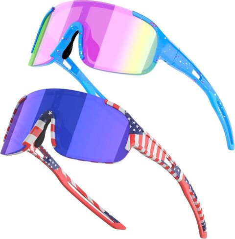 IKTOD 2Pack Youth Baseball Kids Sunglasses for 4-16 Boys Girls Softball Cycling Glasses UV400 حماية نظارات رياضية in Kuwait