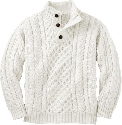 Makkrom Kids and Boys Mock Dock Pullover Sweater Long Sleeve Cable Cable Jumper Jumper in Kuwait