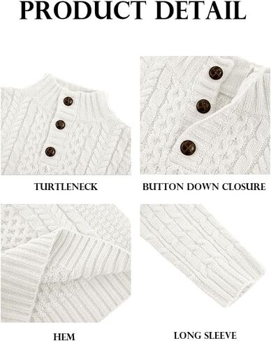 Makkrom Kids and Boys Mock Dock Pullover Sweater Long Sleeve Cable Cable Jumper Jumper in Kuwait