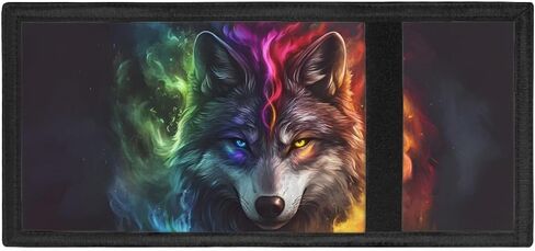GLUDEAR Girl Boy Cool Wolf Wallet Trifold Kids Wallet Coin Pocket Card Holders Wallet Money Organizer,Rainbow Smoke Wolf Galaxy in Kuwait