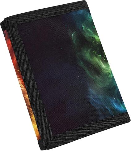 GLUDEAR Girl Boy Cool Wolf Wallet Trifold Kids Wallet Coin Pocket Card Holders Wallet Money Organizer,Rainbow Smoke Wolf Galaxy in Kuwait