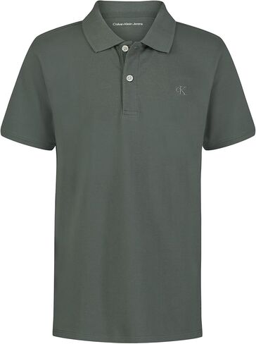 Calvin Klein Boys' Short Sleeve Micro Pique Solid Polo, Button Closure, Soft & Comfortable in Saudi Arabia