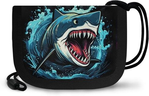 Cozeyat Cool Shark Kids Wallets for Boys Ages 4-18, Toddler/Youth Wallet for Boys with Zippered Coin Pocket and Card Holders, Novelty Wallet for Childrens Birthday Gifts in Kuwait