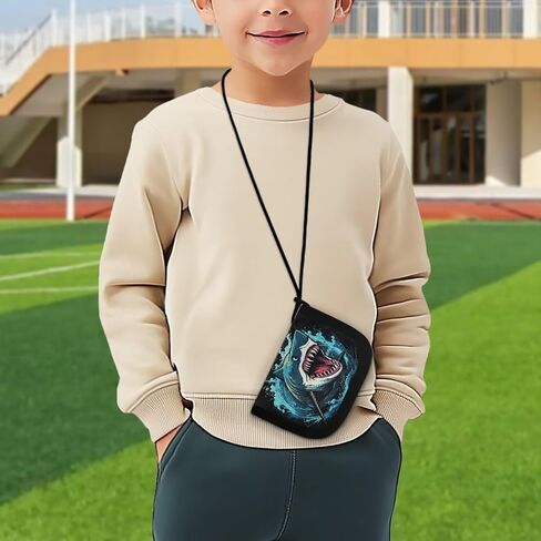 Cozeyat Cool Shark Kids Wallets for Boys Ages 4-18, Toddler/Youth Wallet for Boys with Zippered Coin Pocket and Card Holders, Novelty Wallet for Childrens Birthday Gifts in Kuwait