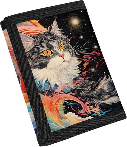Gludear Kid Wolf Trifold Wallets في الهواء الطلق محفظة محفظة أموال منظم المراهقين فتاة عيد ميلاد ، البرق العاصفة الأزرق الغيتار in Saudi Arabia