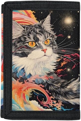 Gludear Kid Wolf Trifold Wallets في الهواء الطلق محفظة محفظة أموال منظم المراهقين فتاة عيد ميلاد ، البرق العاصفة الأزرق الغيتار in Saudi Arabia