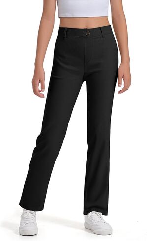 Girls Uniform Pants Kids Dress Pants High Stretchy with Pockets Size 7-14 Years in Kuwait