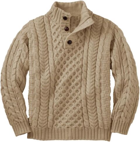Makkrom Kids and Boys Mock Dock Pullover Sweater Long Sleeve Cable Cable Jumper Jumper in Kuwait