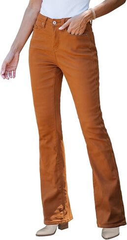 GRAPENT Bootcut Jeans for Women High Waist Stretchy Fleece Lined Pants Flare Jeans Denim Thermal Pants Winter Clothes in Saudi Arabia