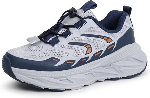 Tobfis Kids Boys Girls Arch Support Bungee Trail Running Tennis المشي لمسافات طويلة الأحذية الرياضية خفيفة الوزن المشي التنفس (طفل صغير/طفل صغير/طفل كبير) in Kuwait