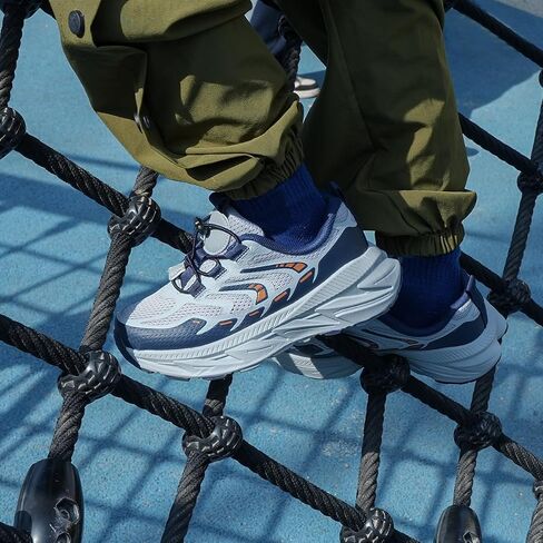 Tobfis Kids Boys Girls Arch Support Bungee Trail Running Tennis المشي لمسافات طويلة الأحذية الرياضية خفيفة الوزن المشي التنفس (طفل صغير/طفل صغير/طفل كبير) in Kuwait