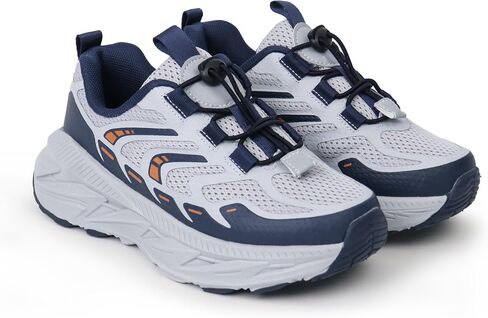 Tobfis Kids Boys Girls Arch Support Bungee Trail Running Tennis المشي لمسافات طويلة الأحذية الرياضية خفيفة الوزن المشي التنفس (طفل صغير/طفل صغير/طفل كبير) in Kuwait