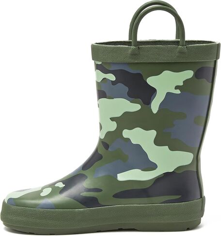 Lands' End Boys and Girls Waterproof Boots Kids and Toddler Rain Boots - Girls and Boys Rubber Rain Boots Kids Size 5 Toddler to 7 Big Kid, Slip On Girls and Boys Rain Boots with Handles in Saudi Arabia