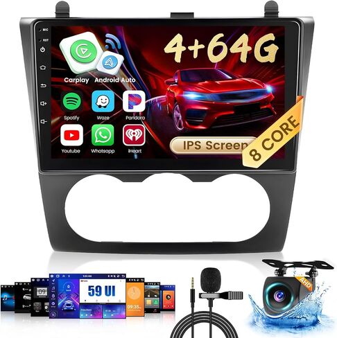 راديو ستيريو للسيارة 2+32G Android 13 لسيارة Nissan Altima 2008-2012 (مكيف هواء يدوي)، شاشة لمس عالية الدقة 9 بوصة مع Apple CarPlay Android Auto اللاسلكي، كاميرا احتياطية AHD، وصلة مرآة، GPS، WiFi، DSP in Kuwait