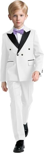Mage Male Boy'tuxedo Set Peak Lapel Wedding Prom Prom Slim Fit Teens Suit Suit in Kuwait
