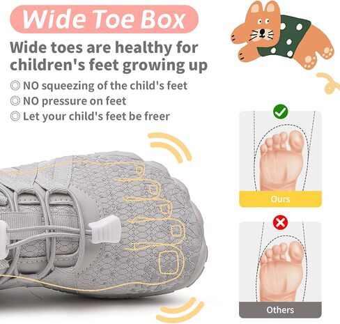 Boys Girls Barefoot Shoes Kids Toddler Wide Toe Box Minimalist Zero Drop Water Shoes Footwear Athletic Sneakers for Wrestling Hiking Camping Skateboard Climbing Running Training Sport Light Breathable in Saudi Arabia