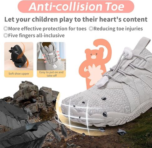 Boys Girls Barefoot Shoes Kids Toddler Wide Toe Box Minimalist Zero Drop Water Shoes Footwear Athletic Sneakers for Wrestling Hiking Camping Skateboard Climbing Running Training Sport Light Breathable in Saudi Arabia