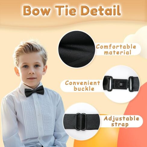 Polka Dot Bow Ties for Boys Kids Toddler Bow Tie Adjustable Pre-tied Bowtie for Party School Wedding Banquet Prom in Kuwait