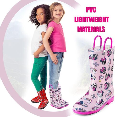ديزني ميني ماوس فتيات البنات المضاد للماء أحذية المطر مع مقابض سهلة-أحجام طفل صغير وأطفال صغير in Kuwait
